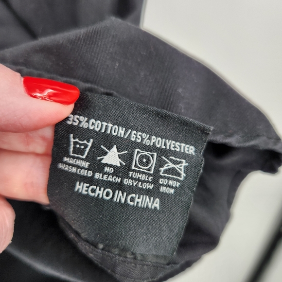 Dixxon Workforce Short Sleeve Button Front Shirt Mens Size Large Black Pockets - Picture 7 of 9